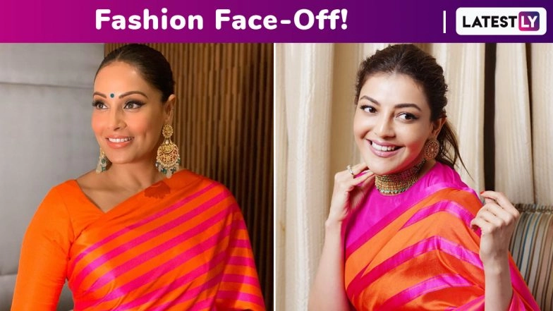 Fashion Face-Off: Kajal Aggarwal or Bipasha Basu? Whose Raw Mango Striped Saree Chicness Was Better?