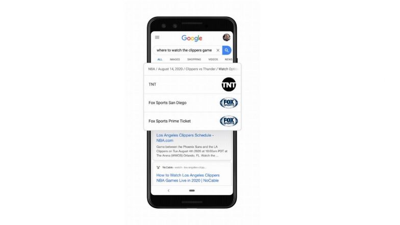Google’s New Feature in Search Bar Now Offers Quick Results for Live Sports & TV Shows