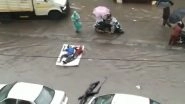 Video of Two Guys 'Floating on a Bed' in Flooded Mumbai Rains is The Best Version of Desi Titanic You'll See (Check Funny Reactions)