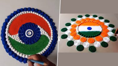 Independence Day 2020 Special Rangoli Designs: Easy Rangoli Pattern Tutorials in Tricolour to Brighten Your 15th of August Celebrations (Watch Videos)