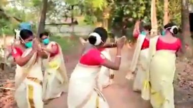 Onam 2020 Celebrations During COVID-19 Times: Women Performing Kaikottikali With Facemasks On and Synchronised Choreography Over Zoom Amid Pandemic Go Viral (See Pictures)