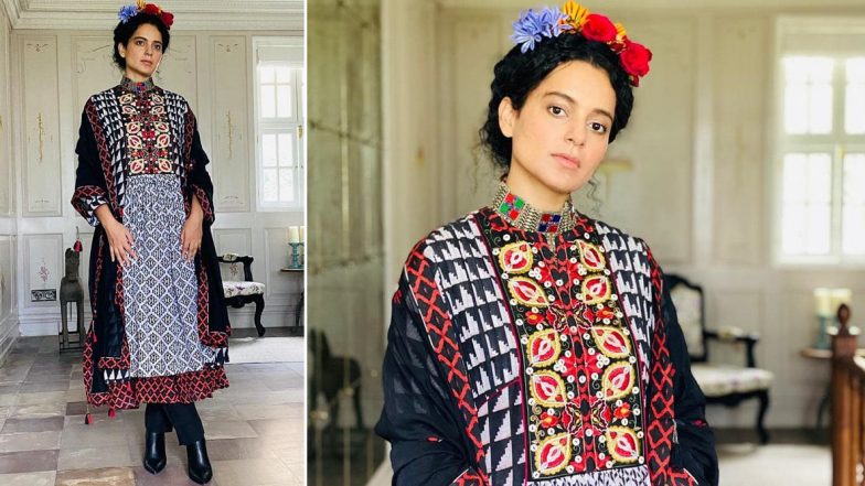 When Kangana Ranaut Channeled Her Inner Gypsy Soul in This Monochrome Behrukh Kurta Set!