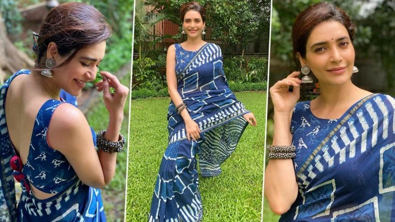 Karishma Tanna Is Incredible in Indigo, Her Saree Vibe Is Unmissably Chic!