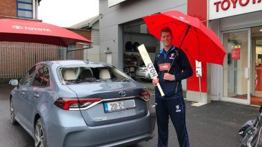 Ireland Batsman Kevin O'Brien Smashes Own Car Window with a Six During Domestic T20 Match