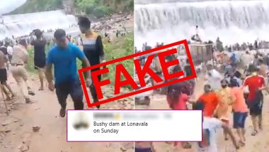 'Bhushi Dam in Lonavala Over The Weekend' Video Circulated With False Claim! Here's Fact Check of Viral Clip That Has Large Crowd Gathering at Rajasthan's Govta Dam