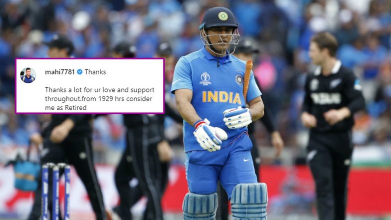 MS Dhoni’s Retirement at 7:29 PM Carries Uncanny Connection With India’s Defeat Against New Zealand in 2019 World Cup Semi-Final, Here's Why