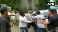 Maharashtra Police Beat ABVP Members After They Stop Minister Abdul Sattar's Car in Dhule Demanding College Fee Waiver, Watch Video