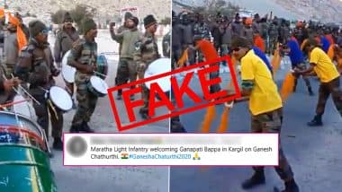 Viral Video of Maratha Light Infantry Welcoming Ganapati Bappa in Kargil is NOT From Ganesh Chaturthi 2020, Here's The Truth About Old Clip