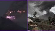 Mount Sinabung in Indonesia's Sumatra Island Erupts Again, Watch Pics of The Scary Moment Lightning Struck This Volcanic Crater