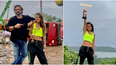 Khatron Ke Khiladi Made In India Winner Nia Sharma Holds the Winning Trophy, Shares Her 'Super Champion' Moment With Rohit Shetty (View Pics)