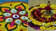 Last-Minute Onam 2020 Pookalam Patterns: Easy And Beautiful Rangoli Designs And Floral Drawings HD Images to Adorn Your Courtyard on Thiruvonam (Watch Videos)
