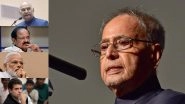 Pranab Mukherjee Dies At 84: President Ram Nath Kovind, VP Venkaiah Naidu, PM Narendra Modi, Rahul Gandhi And Other Leaders Express Their Condolences on Former President's Demise