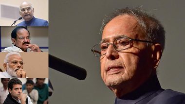 Pranab Mukherjee Dies At 84: President Ram Nath Kovind, VP Venkaiah Naidu, PM Narendra Modi, Rahul Gandhi And Other Leaders Express Their Condolences on Former President's Demise