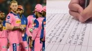 IPL 2020: Rajasthan Royals Receive Emotional Letter from &lsquo;Special Fan&rsquo; Ahead of Indian Premier League 13 (View Post)