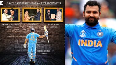 Rohit Sharma Becomes First Non-Captain and Fourth Indian Cricketer to Receive Rajiv Gandhi Khel Ratna Award; Netizens Congratulate ‘Hitman’ for Being Conferred With Country’s Highest Sporting Honour