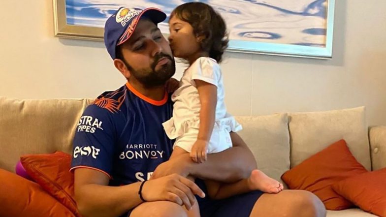 Mumbai Indians Captain Rohit Sharma Gets ‘Perfect Send-Off’ by Daughter Samaira (View Pic)