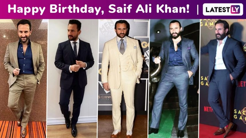 Saif Ali Khan Birthday Special: The Quadfather’s Suit Game Is a Masterclass in Attaining Excellence in Simplicity!