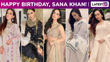 Sana Khan Birthday Special: Reigning in a Sublimity to Rapturous Ethnic Arsenal With an Alluring Beauty Game!