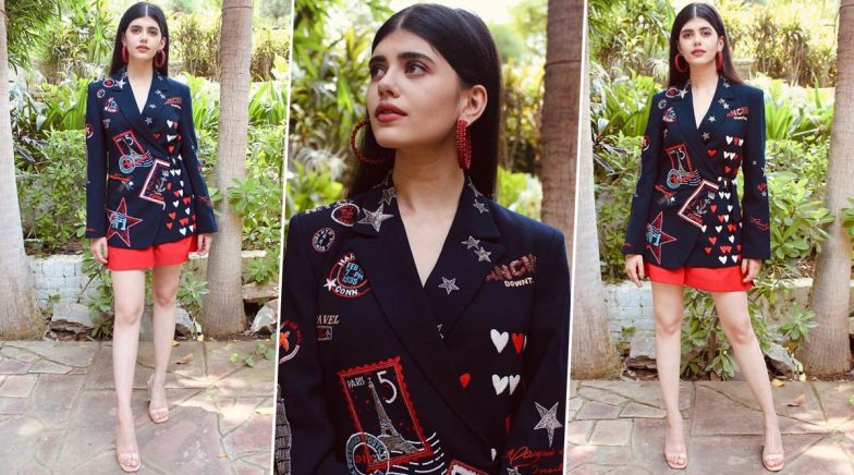 Sanjana Sanghi Is Whimsical Chic in a Shahin Mannan Blazer for the E-Promotions of Dil Bechara!