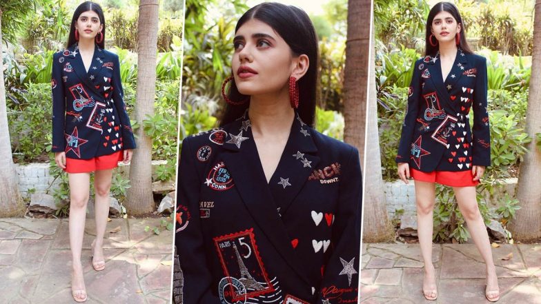Sanjana Sanghi Is Whimsical Chic in a Shahin Mannan Blazer for the E-Promotions of Dil Bechara!