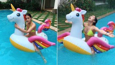 Sara Ali Khan Is Throwing Us Major Monsoon Shades in Her Sizzling Neon Bikini and a Unicorn (View Pics)