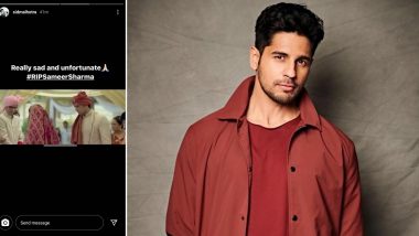 Samir Sharma Dies By Suicide: Sidharth Malhotra Condoles Death Of Hasee Toh Phasee Co-Star (View Post)