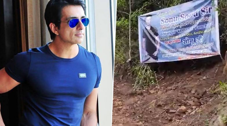 Sonu Sood Goes Wow After Villagers Put Up His Posters On The Construction Site Of the 'Kacha' Road