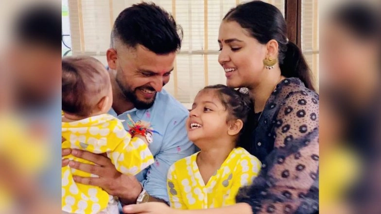 Happy Raksha Bandhan 2020: Suresh Raina’s Kids Gracia and Rio Celebrate First Rakhi, CSK Batsman Shares Adorable Family Photo (See Post)