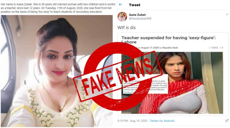 My sexy school teacher Aasia Zubair Female School Teacher Suspended For Having Sexy Figure In Lahore Know The Truth Behind Viral Post Claiming To Have Received Termination Letter For Being Too Fit Or Erotic Latestly