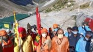 Mahant Deependra Giri, Along With Few Sadhus Travelled to Amarnath Shrine on the Occasion of 'Shravan-Purnima&rsquo; Today