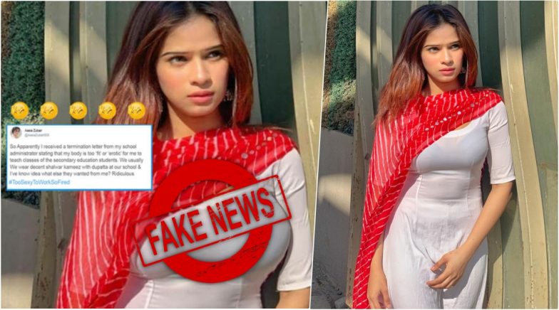 Who Is Aasia Zubair? Pic of Indian Influencer Zoya Shaikh Falsely  Circulated as Lahore Teacher Suspended for Having 'Sexy-Figure' by Pakistan  Media Website | ðŸ‘ LatestLY