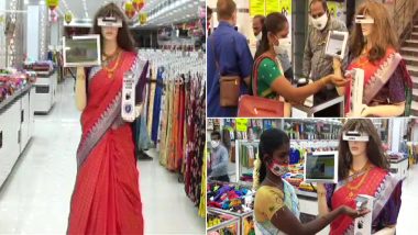 Tamil Nadu: Humanoid Robot 'Zafira' Scans Customers for Masks, Dispenses Sanitiser at Garment Store