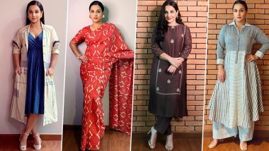 Vidya Balan's Style File for Shakuntala Devi's E Promotion Was All About Simplicity and Being Vocal for Local (View Pics)