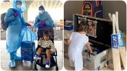 IPL 2020 Team Update: Rohit Sharma's Daughter Samira Helps Him With Packing His Bags, Jets Off to UAE With Mom and Dad Dressed in PPE Kits, See Pics Posted by Mumbai Indians