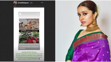 Ganesh Chaturthi 2020: Shraddha Kapoor Requests Everyone to Celebrate Lord Ganesha’s Festival in an Eco-Friendly Manner (Watch Video)