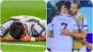 Cristiano Ronaldo Bursts Into Tears After Lyon Knock Juventus Out of Champions League 2019-20, CR7 Comforted by Teammate Giorgio Chiellini (See Pic)