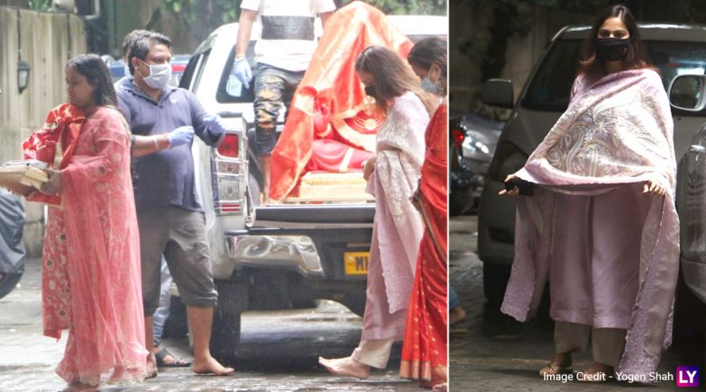 Check Out The Pictures Of Aprita Khan Sharma And Alvira Agnihotri Welcoming Lord Ganesha