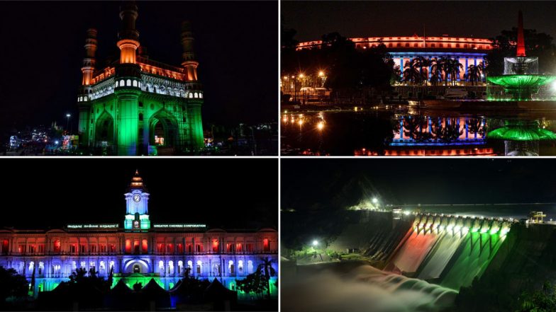 Happy Independence Day 2020 in Pics: Sansad Bhavan, Charminar and Other Iconic Places in India Light Up in Tricolour