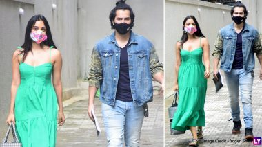 Varun Dhawan and Kiara Advani Get Clicked Together Outside Dharma Productions Office (View Pics)