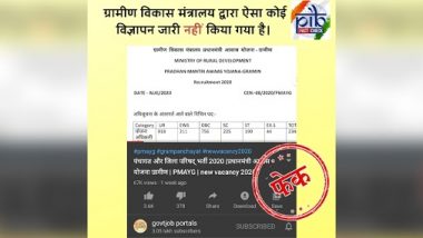 Govt Issuing Applications for Panchayat and District Council Posts Under Pradhan Mantri Awas Yojana? PIB Fact Check Reveals Truth Behind Viral Post
