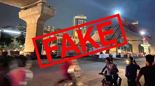 Metro Line Collapsed Near Phoenix Mall in Lower Parel? Viral Tweet is Fake; Picture of Gurugram Passed Off As Mumbai