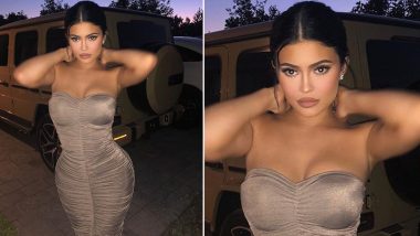 Yo or Hell No? Kylie Jenner's Off Shoulder Metallic Ruched Dress