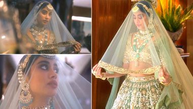 Janhvi Kapoor Looks Every Bit Of Beautiful In a Bridal Avatar For Manish Malhotra's Latest Collection (View Pics)