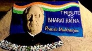 Rest in Peace, Pranab Mukherjee: Sudarsan Pattnaik&rsquo;s Tribute to the Bharat Ratna Awardee Captures Nation&rsquo;s Emotion About the Former President&rsquo;s Demise (View Pic of Sand Art)