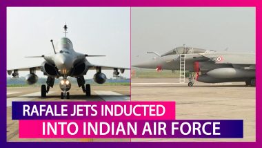 Five Rafale Jets Inducted Into Indian Air Force At Ambala; Will Be Part Of ‘Golden Arrows’ Squadron; Defence Minister Rajnath Singh Says, ‘Rafale Induction Sends A Strong Message To World’