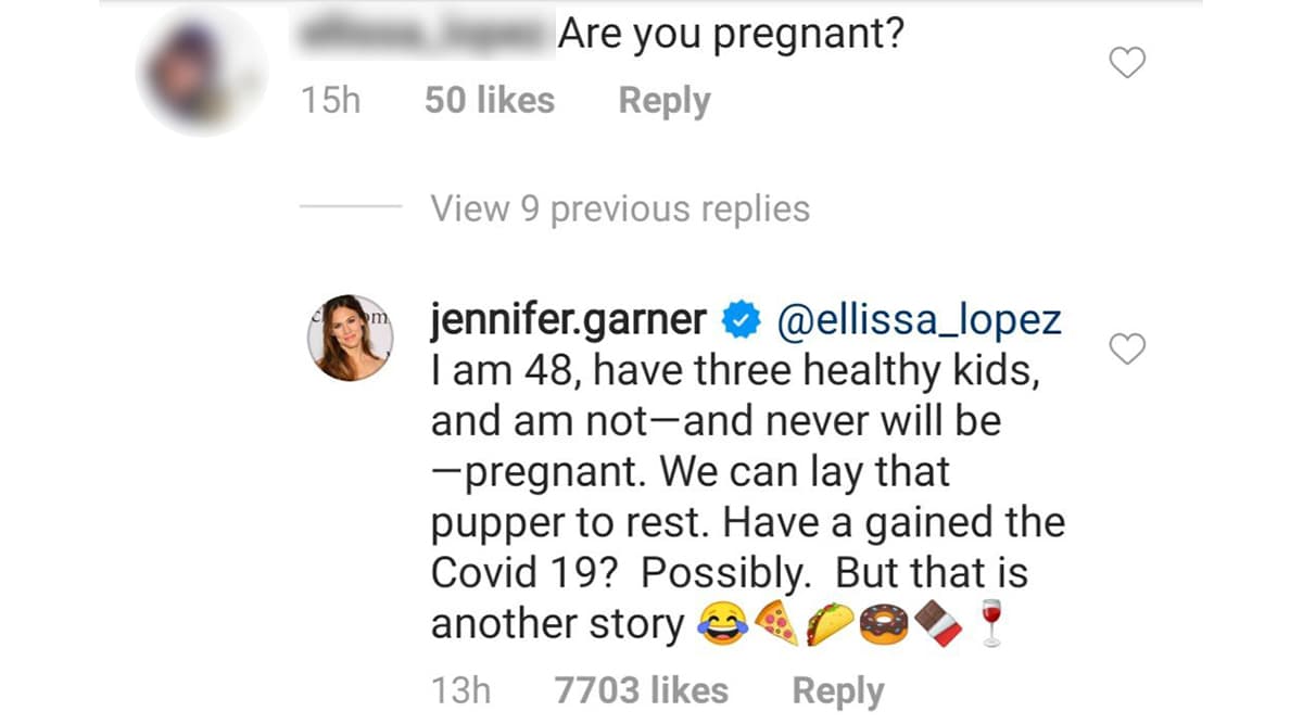 Jennifer Garner's comment