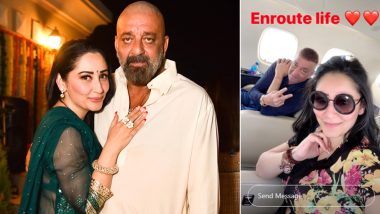 Sanjay Dutt Jets Off To Dubai, Maanayata Shares A Glimpse Of Their Journey On Instagram! (View Pics)