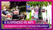 Farm Bills Row: 8 Suspended Rajya Sabha MPs Spend Night Outside Parliament In Protest, Refuse Deputy Chairman&rsquo;s Tea; PM Modi Backs Harivansh Narain Singh
