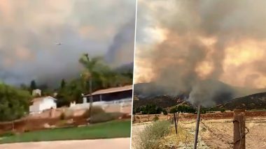 El Dorado Fire: Explosive Device Used at Gender Reveal Party in California Causes Fire, Videos and Pics Show the Intensity of the Raged Flames