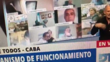 Video of Argentinian MP Kissing Girlfriend's Boobs During an Online Parliamentary Session to 'Check Her New Implants' Goes Viral! Politician Steps Down After MPs Unanimously Vote for His Suspension